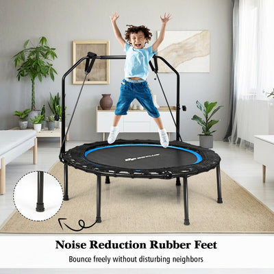 40 Inch Foldable Fitness Rebounder with Resistance Bands Adjustable Home-BlueÂ 