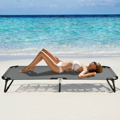 Outdoor Folding Camping Bed for Sleeping Hiking Travel-GrayÂ 