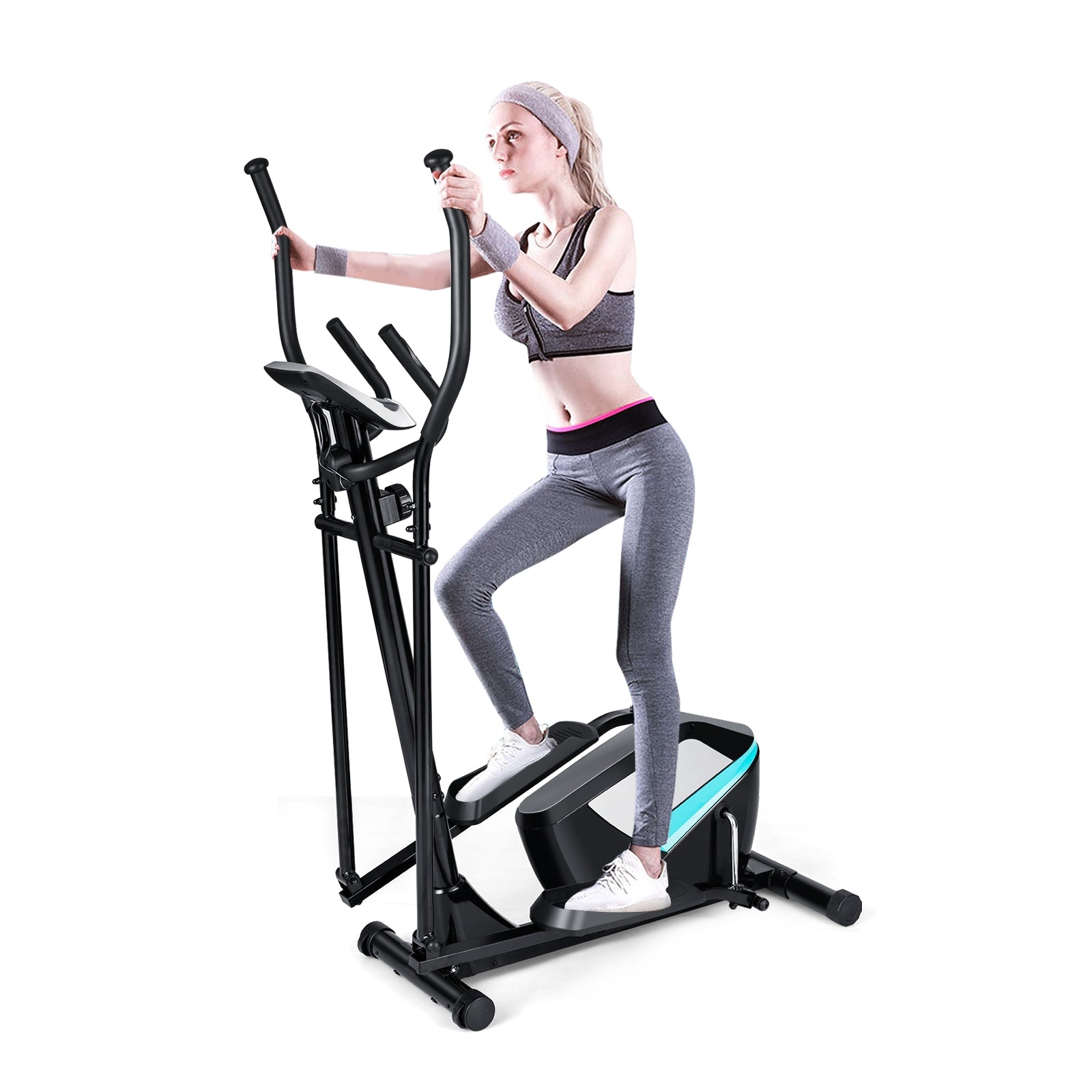 Magnetic Elliptical Machine Cross Trainer with Display Pulse Sensor 8-Level