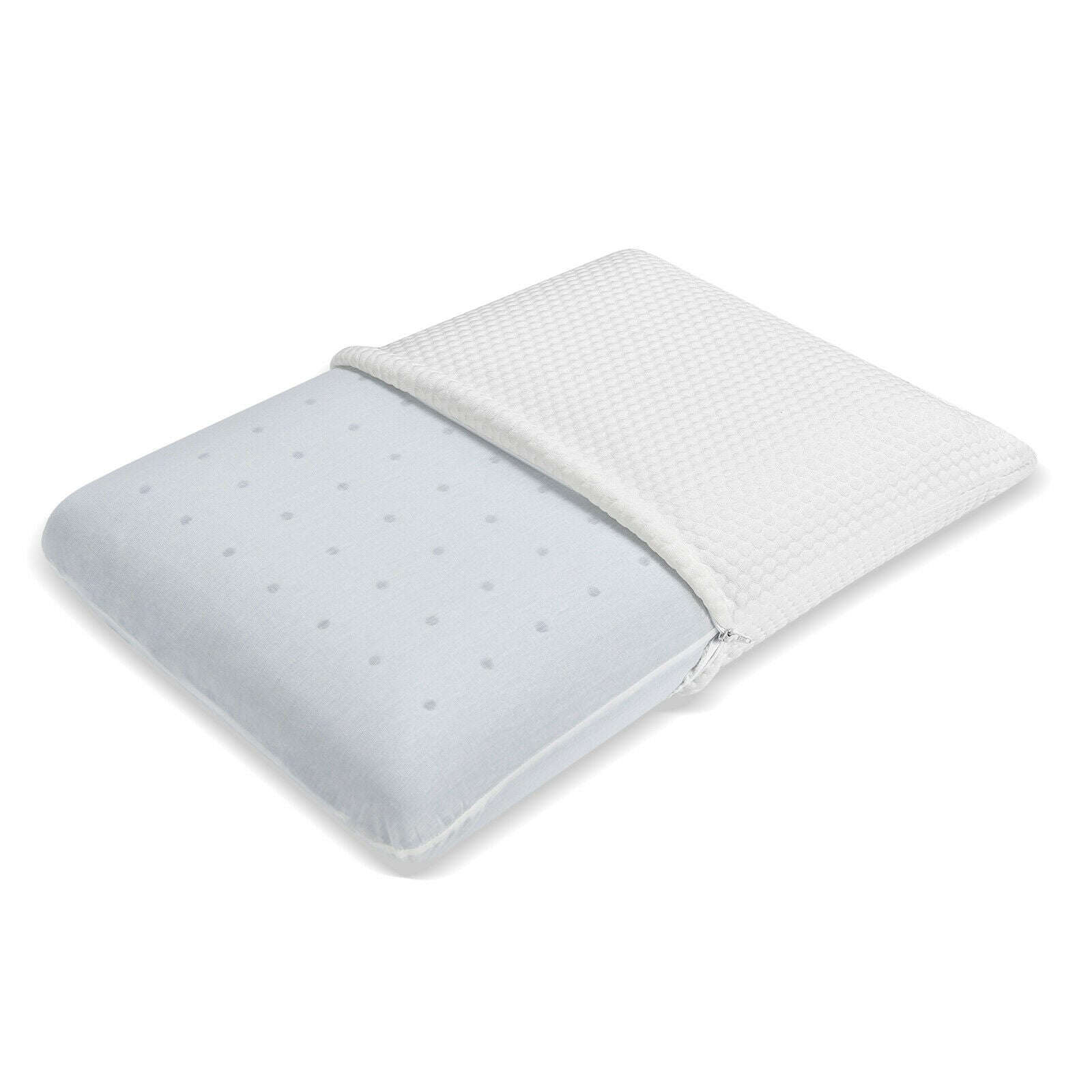 Memory Foam Pillow with Zippered Washable Cover for Back Side Sleepers