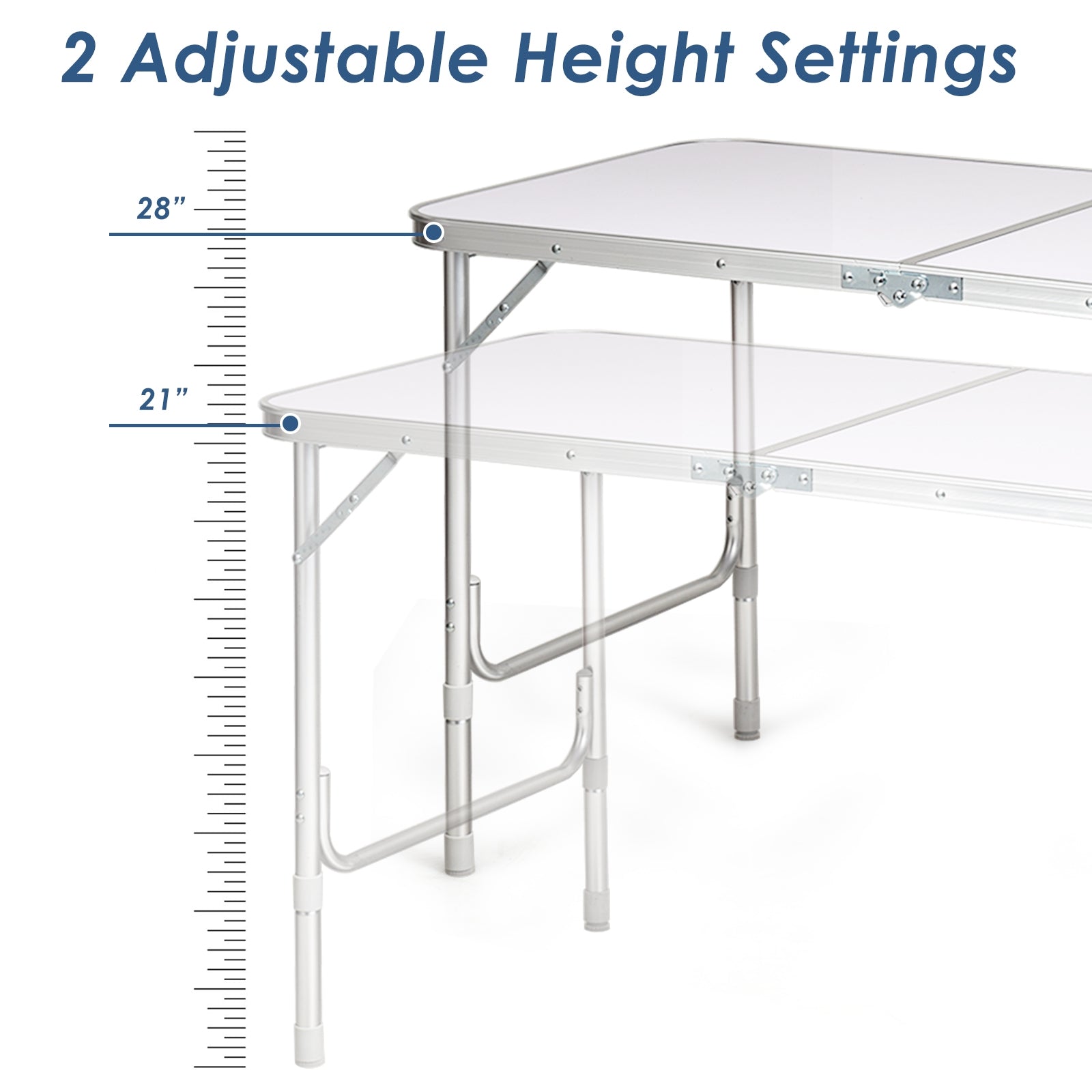 Height Adjustable Folding Camping  Table-Blue