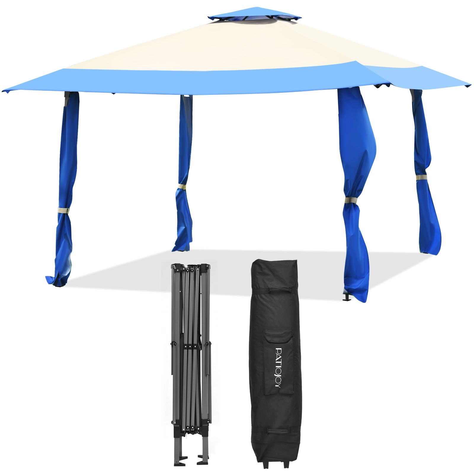 13 Feet x 13 Feet Pop Up Canopy Tent Instant Outdoor Folding Canopy Shelter-Blue