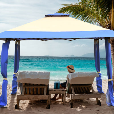 13 Feet x 13 Feet Pop Up Canopy Tent Instant Outdoor Folding Canopy Shelter-BlueÂ 