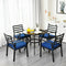 5 Pieces Outdoor Patio Dining Chair Table Set with Cushions