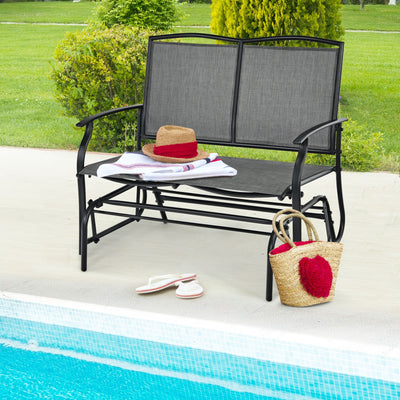 Iron Patio Rocking Chair for Outdoor Backyard and Lawn-GrayÂ 