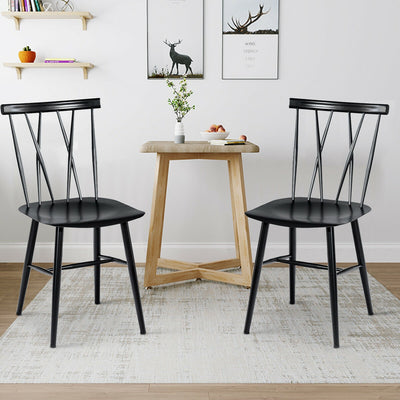 Set of 2 Modern Dining Chairs with BackrestÂ 