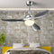 Modern 48 Inch Ceiling Fan with Dimmable LED Light and Remote Control Reversible Blades-Silver