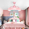 23 Inch Ceiling Fan with LED Light and Remote Control-Pink