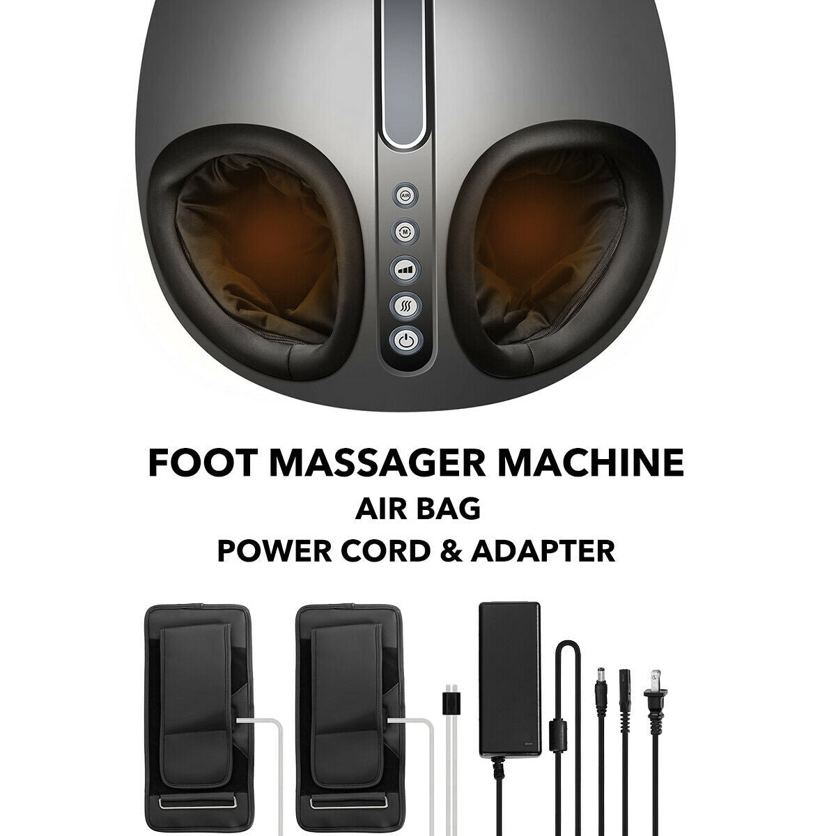 Foot Massager Machine with Heat and Calf Air Bag-Black