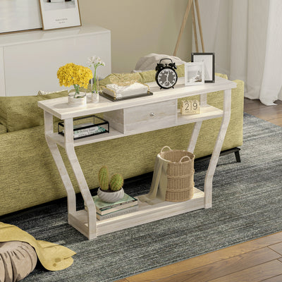Modern Sofa Accent Table with Drawer-GrayÂ 