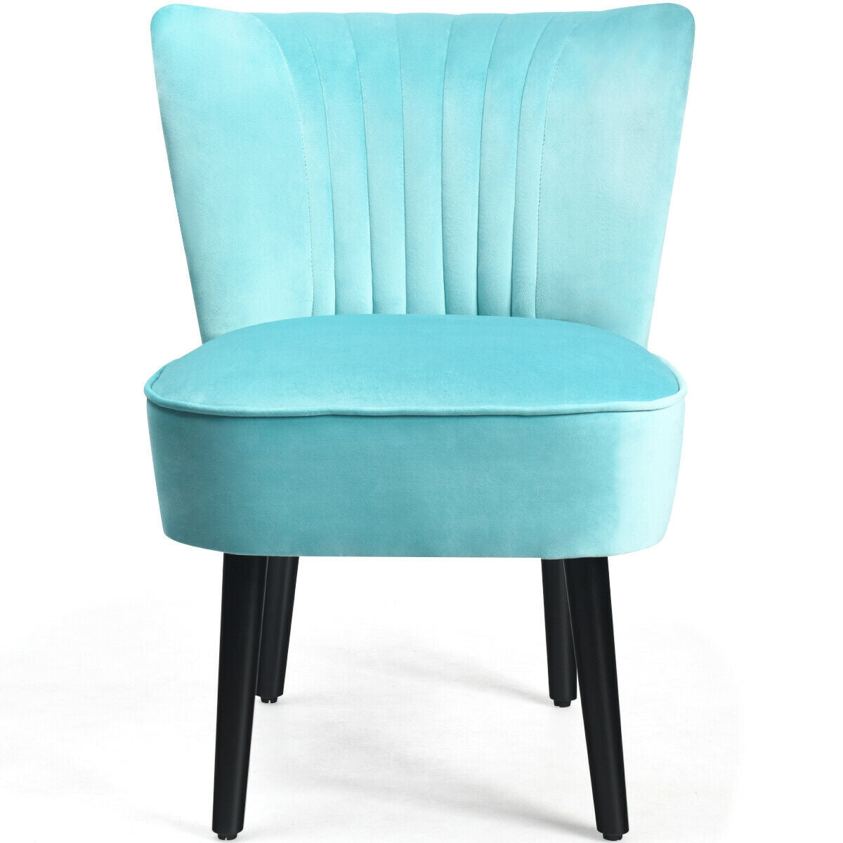 Set of 2 Armless Upholstered Leisure Accent Chair-Turquoise