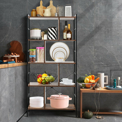 4-Tier Industrial Bookshelf Floor Standing Storage Rack Large StorageÂ 