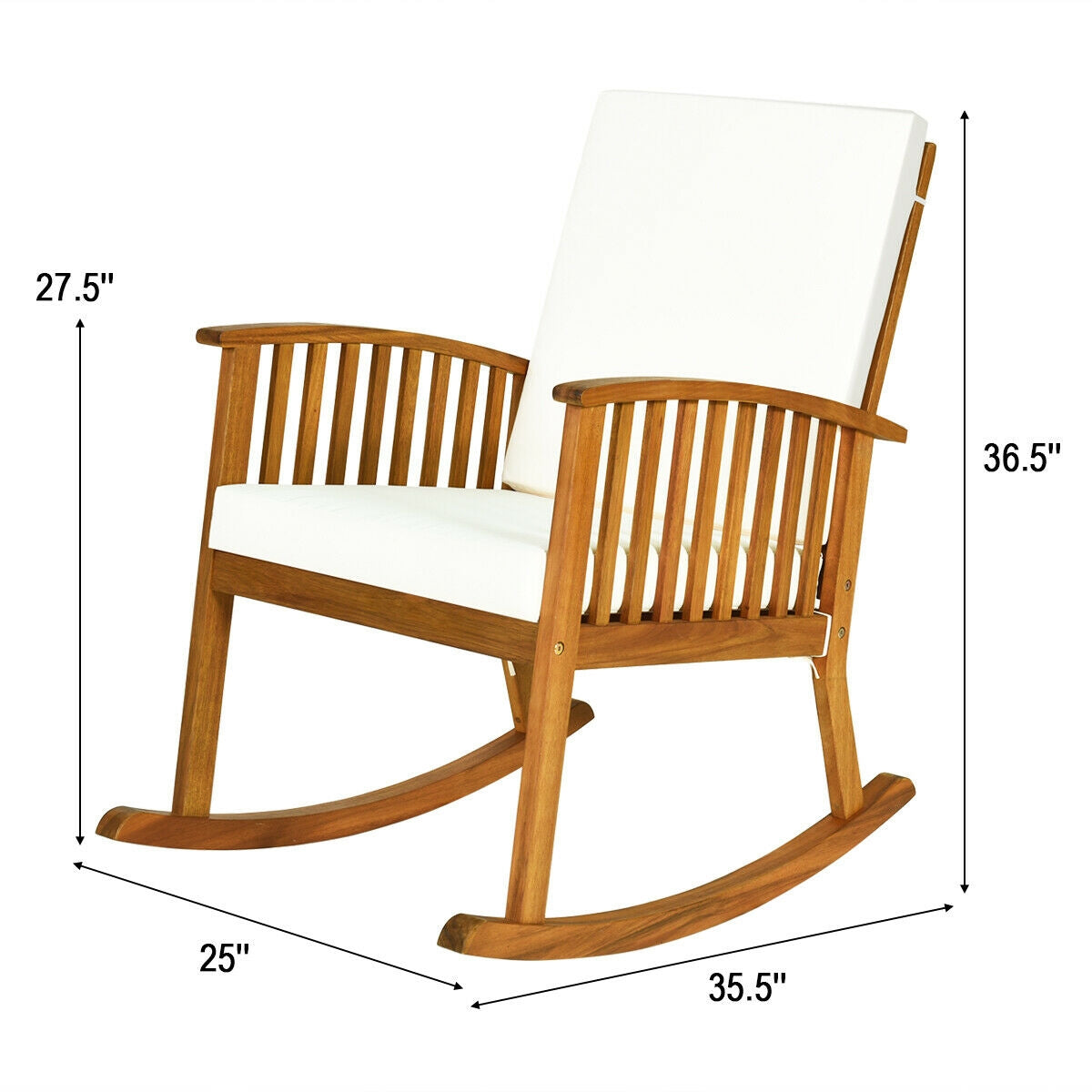 Outdoor Acacia Garden Wood Rocking Chair