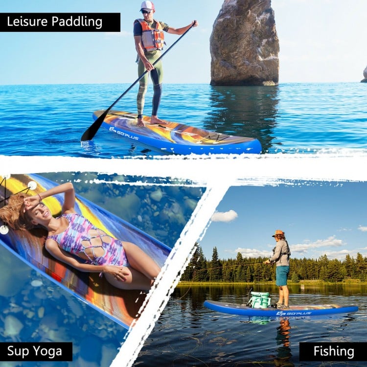 Inflatable Stand Up Paddle Board with Backpack and Aluminum Paddle Pump