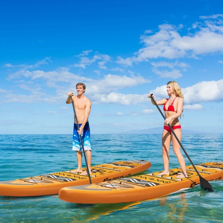 11 Feet Inflatable Stand Up Paddle Board with Backpack and Aluminum Paddle Pump