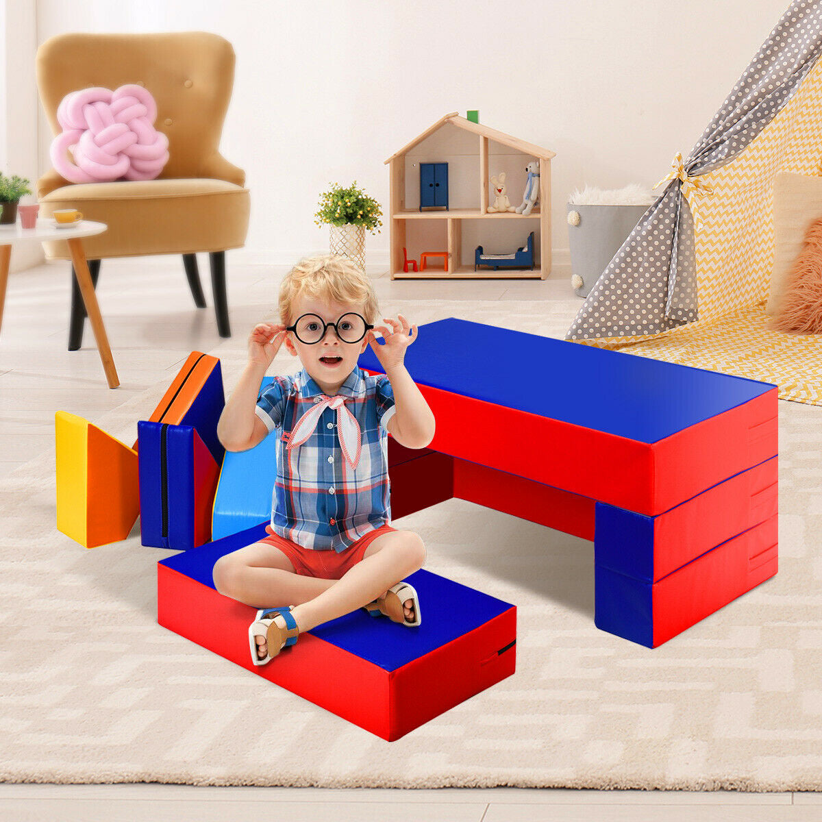 4-in-1 Crawl Climb Foam Shapes Toddler Kids Playset