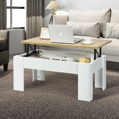 Lift Top Coffee Pop-UP Cocktail Table-WhiteÂ 