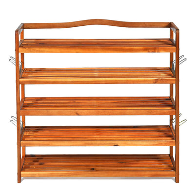 5-Tier Wood Large Shoe Rack Holds up 12-18 PairsÂ 
