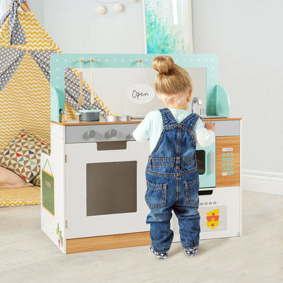 2-in-1 Kids Wooden Pretend Cooking Playset ToyÂ 