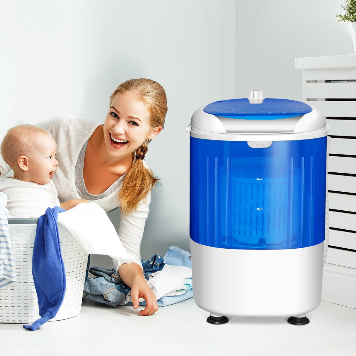 5.5 lbs Portable Semi Auto Washing Machine for Small SpaceÂ 