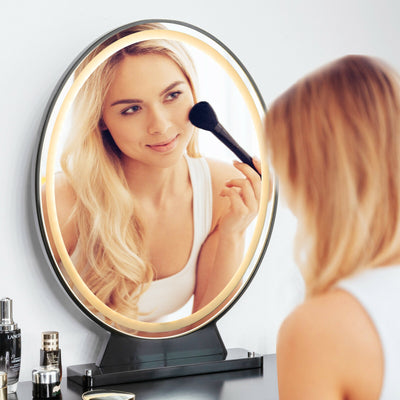 Hollywood Vanity Lighted Makeup Mirror Remote Control 4 Color Dimming-BlackÂ 