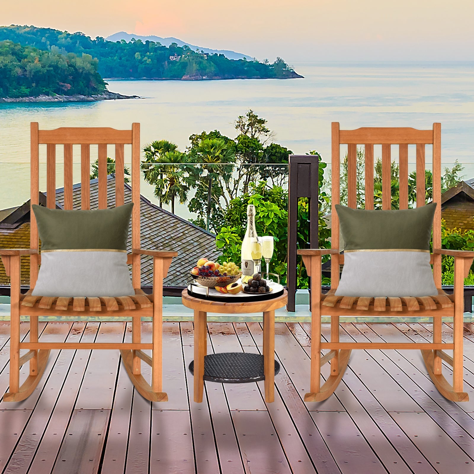 Outdoor Rocking Chair Single Rocker for Patio Deck