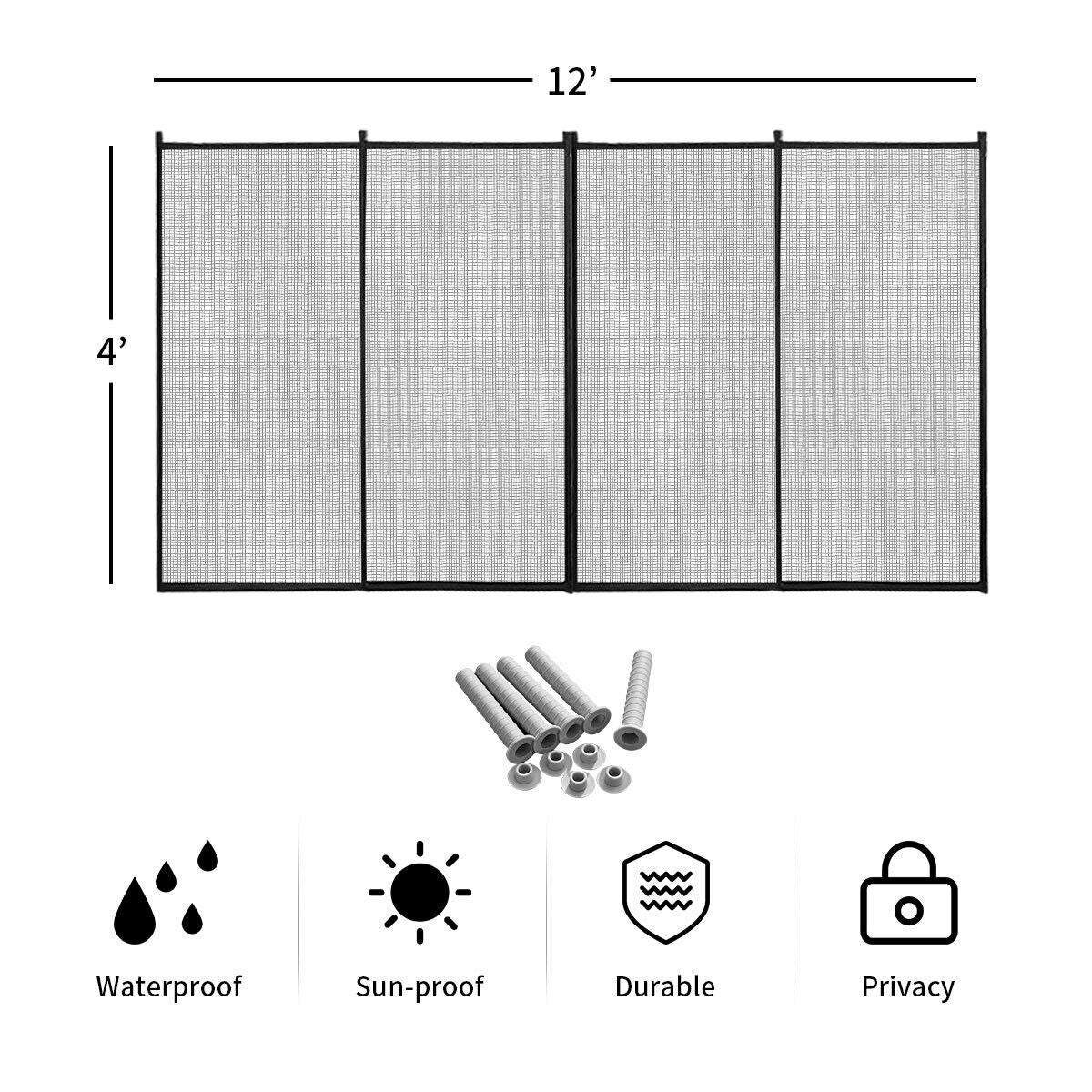 4 Feet x 12 Feet In-ground Swimming Pool Safety Fence