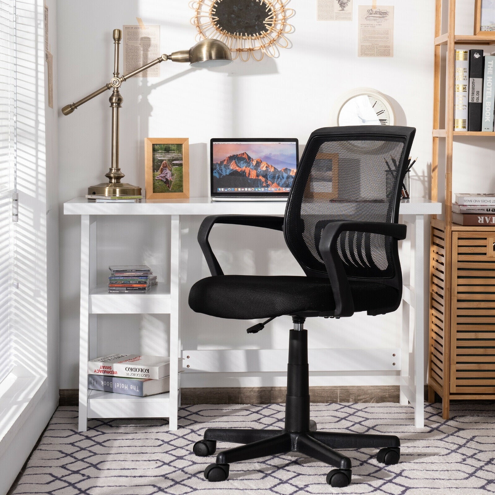 Mid-Back Mesh Height Adjustable Executive Chair with Lumbar Support