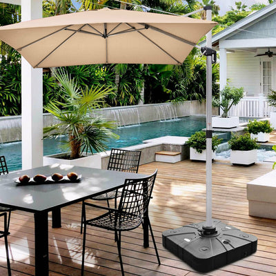 260 lbs Offset Patio Umbrella Base with Wheels Sand Water FilledÂ 