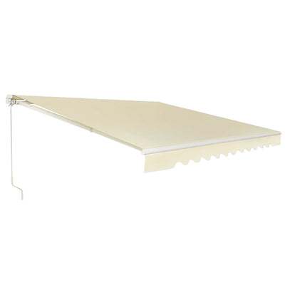 13 Ã— 8 Feet Retractable Patio Awning Aluminum Deck Sunshade-BeigeÂ 