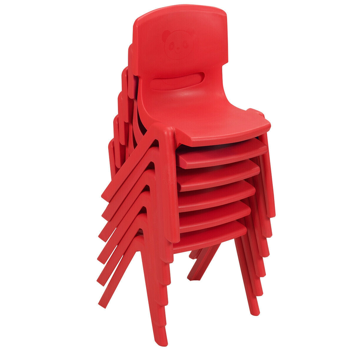 6-pack Kids Plastic Stackable Classroom Chairs-Red