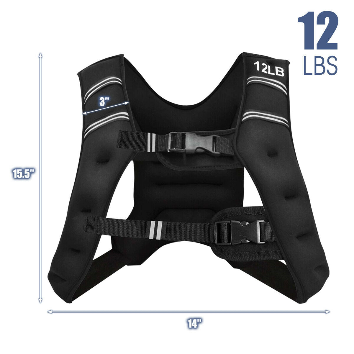 Training Weight Vest Workout Equipment with Adjustable Buckles and Mesh Bag-12 lbs