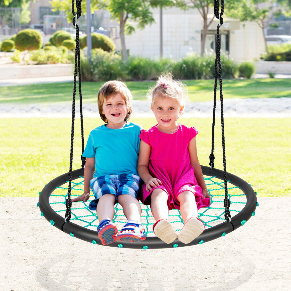 40 Inch Spider Web Tree Swing Set-Green