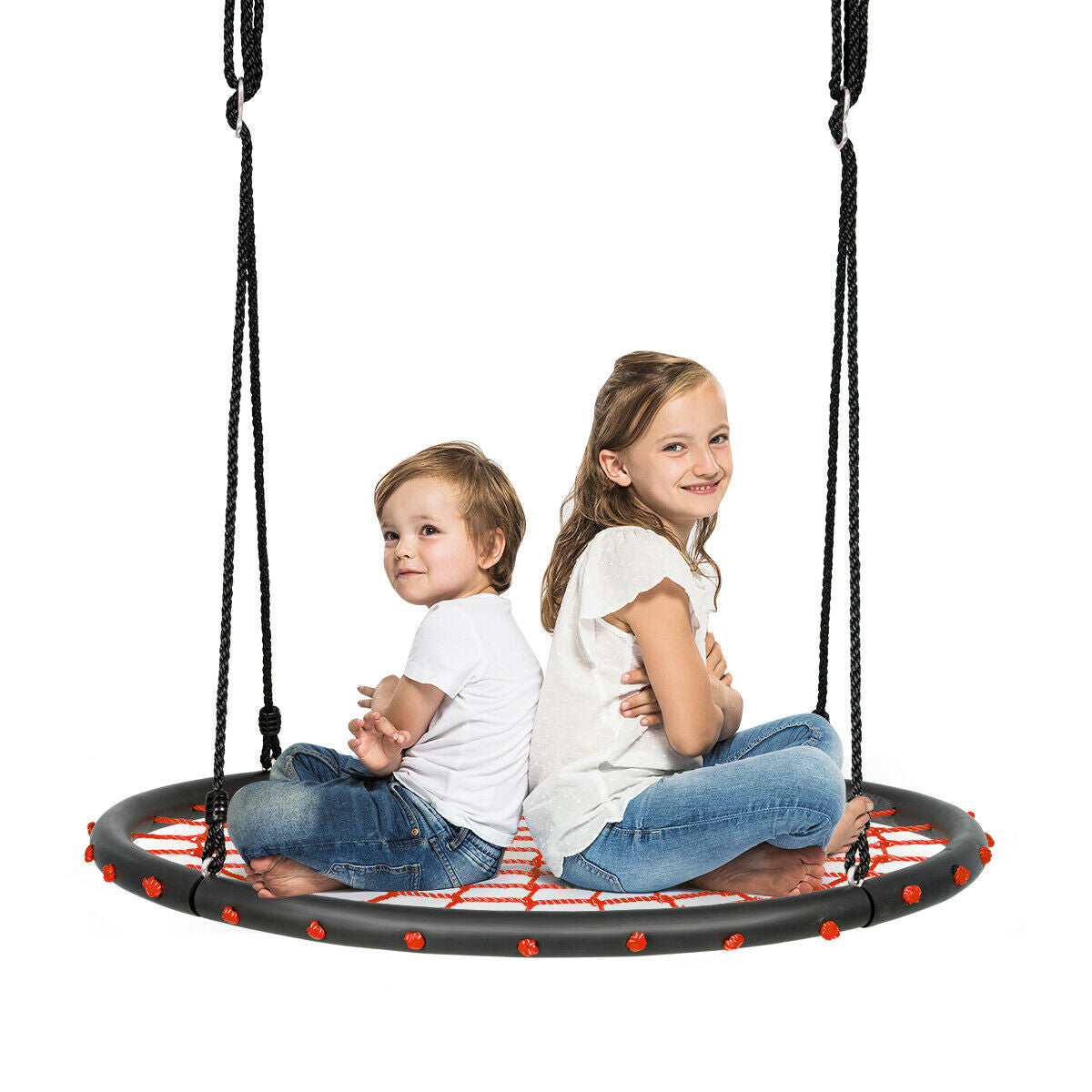 40 Inch Spider Web Tree Swing Set-Orange