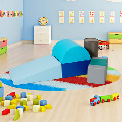 6 Piece Climb Crawl Play Set Indoor Kids  Toddler-Light BlueÂ 