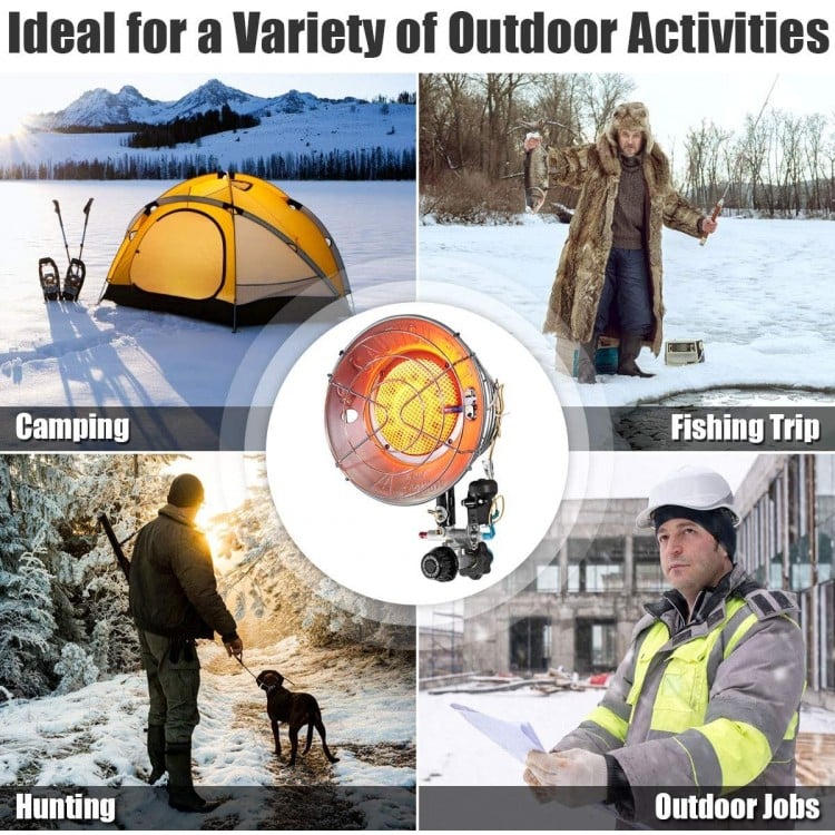 15,000 BTU Portable Single Tank Top Liquid Propane Heater with Shut-off Valve