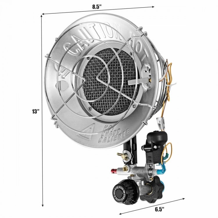 15,000 BTU Portable Single Tank Top Liquid Propane Heater with Shut-off Valve