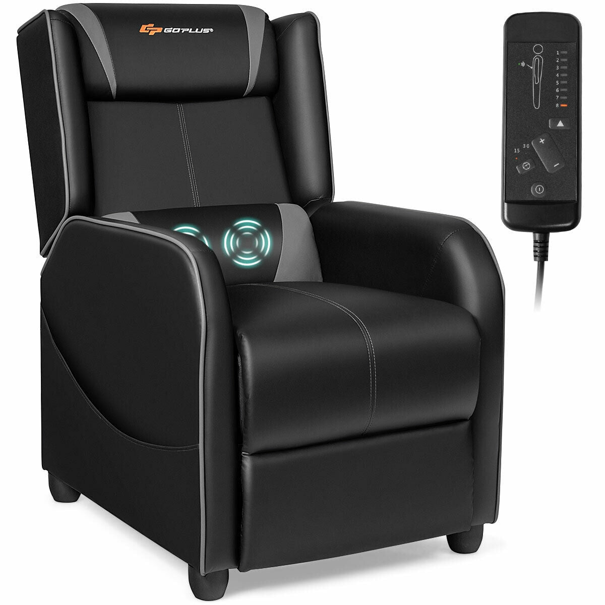 Home Massage Gaming Recliner Chair-Gray