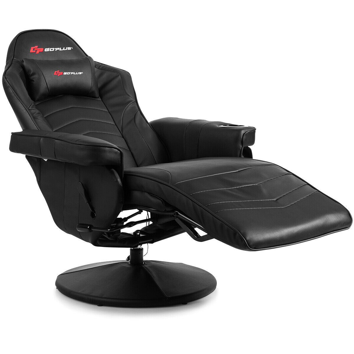 Ergonomic High Back Massage Gaming Chair with Pillow-Black