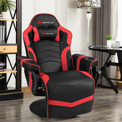 Ergonomic High Back Massage Gaming Chair Gaming Recliner with Pillow-RedÂ 