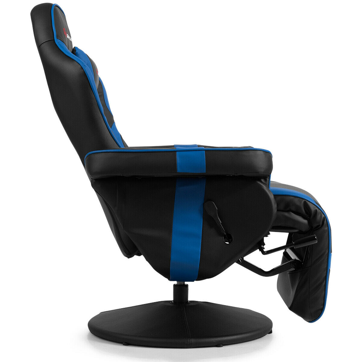 Ergonomic High Back Massage Gaming Chair with Pillow-Blue