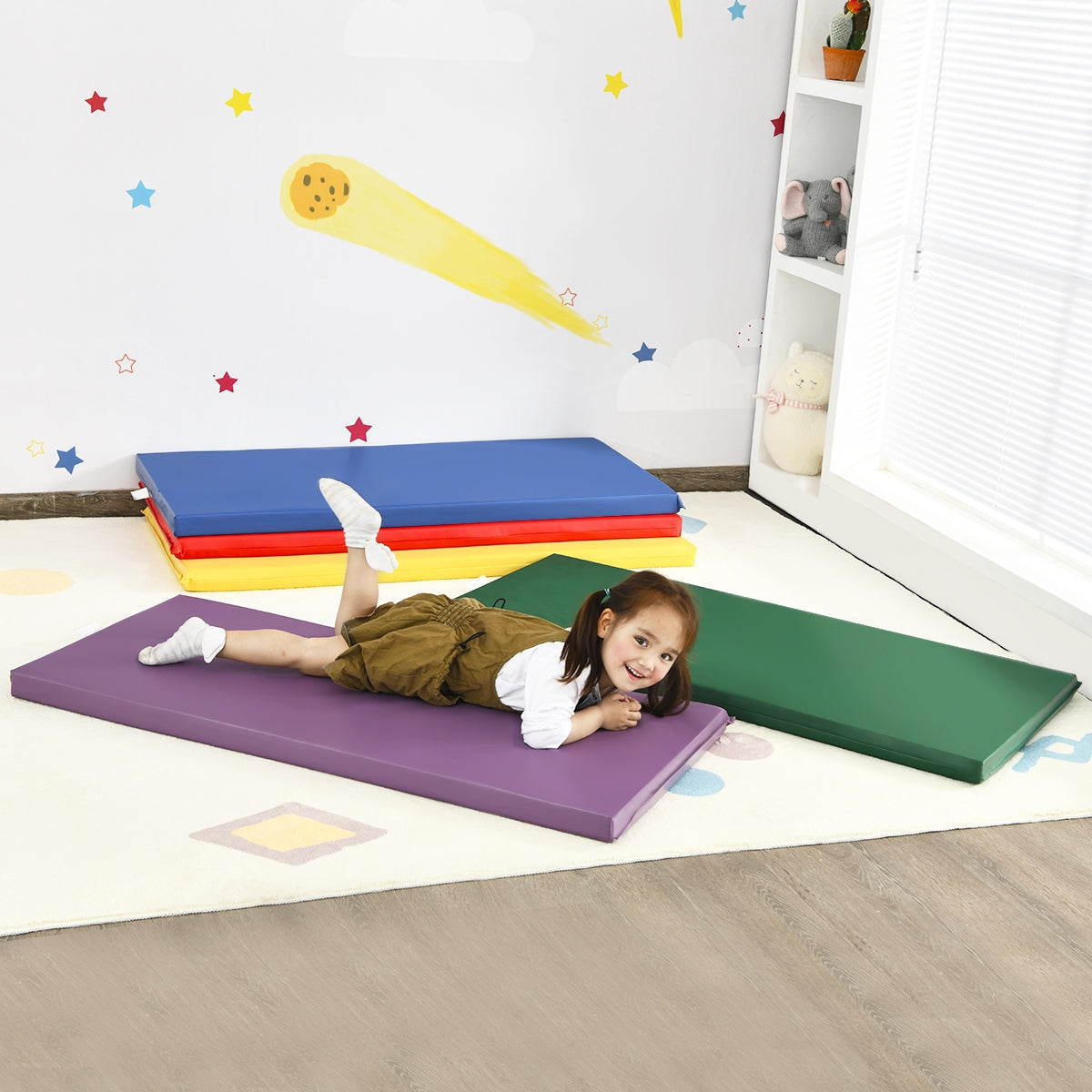 5 Pack 2 Inch Toddler Thick Rainbow Rest Nap Mats