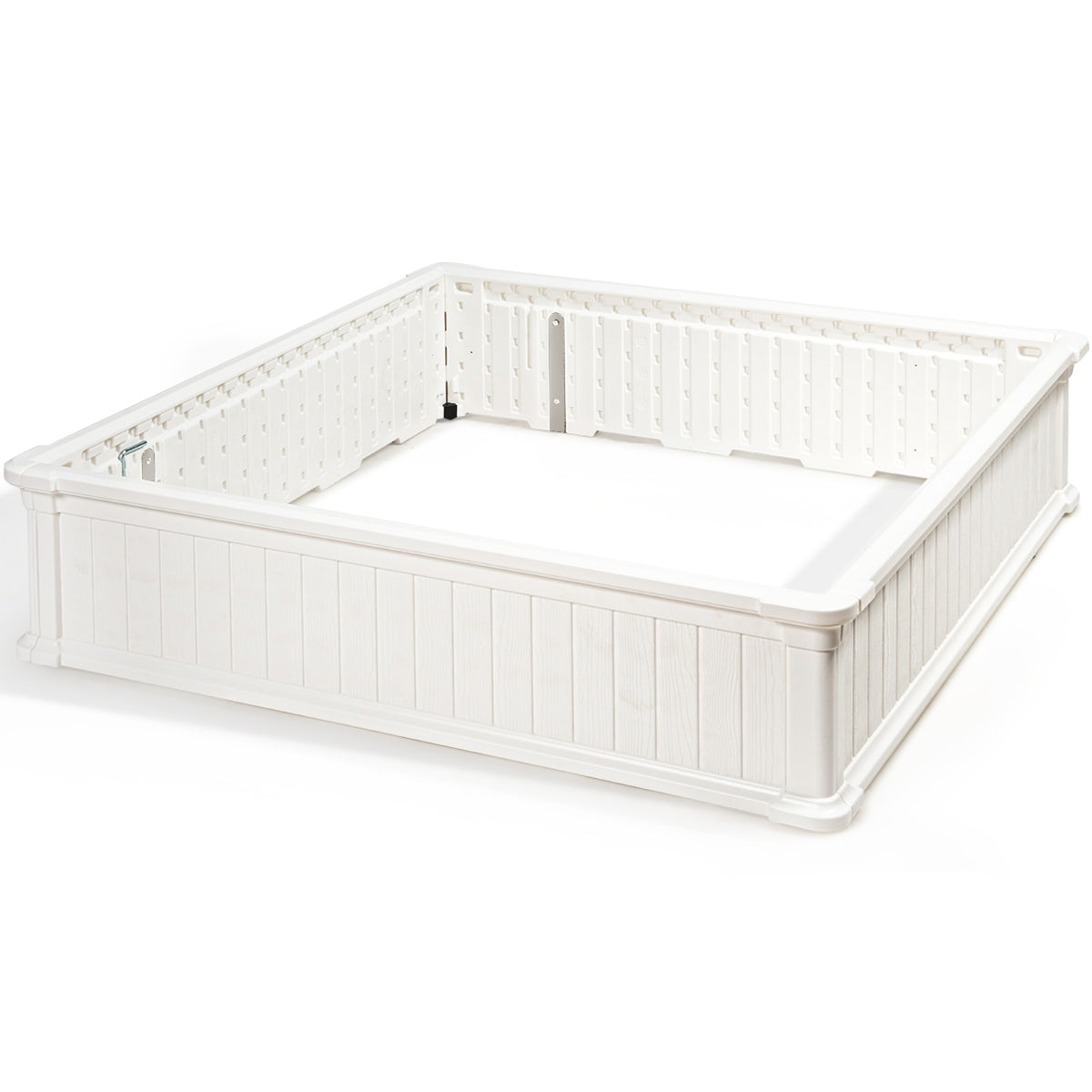 48 Inch Raised Garden Bed Planter for Flower Vegetables Patio-White