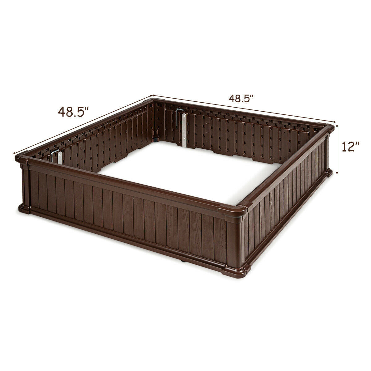 48 Inch Raised Garden Bed Planter for Flower Vegetables Patio-Brown