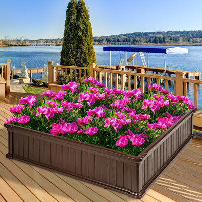 48 Inch Raised Garden Bed Planter for Flower Vegetables Patio-BrownÂ 