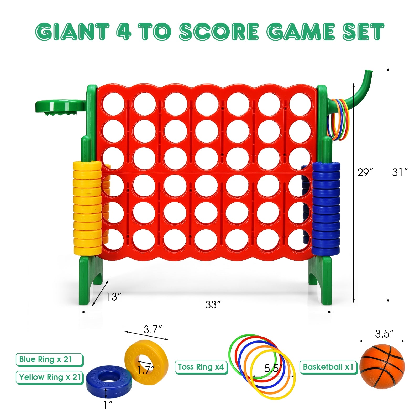 2.5ft 4-to-Score Giant Game Set-Green