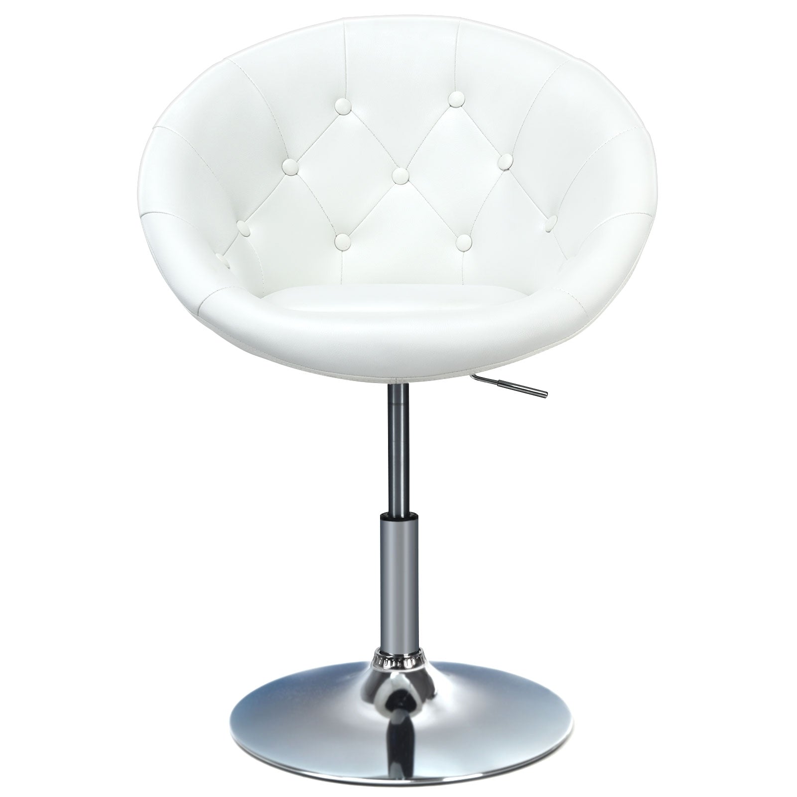 1 Piece Adjustable Modern Swivel Round Tufted-White