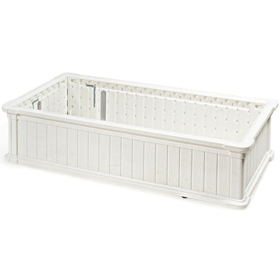 48 Inch x 24 Inch Raised Garden Bed Rectangle Plant Box-WhiteÂ 