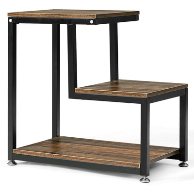 3-Tier Sofa Side Table Night Stand-BrownÂ 