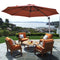 11 Feet Patio Offset Cantilever Umbrella 360Â° Rotation Aluminum Tilt-Brick Red